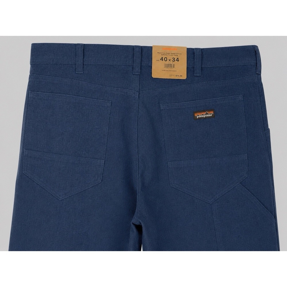 Patagonia Iron Forge Hemp Canvas 5-Pocket Pants Stone Blue Mens 40X34 Tall - Picture 4 of 8